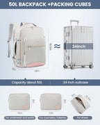 LOVEVOOK Travel Backpack for Women & Men 50L,Airline Approved Carry On Backpack Travel Essentials,TSA Carry on Luggage,Waterp