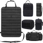 Molle Seat Back Organizer with 5 Pouches, Tactical Seat Covers, Molle Tactical Vehicle Organizers Panel Car Seat Covers Protector for Truck