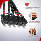 Nilight 16AWG 14AWG 12AWG LED Light Bar Wiring Harness Kit 12V On/Off 5 Gang Rocker Switch Panel Power Relay Blade Fuse 5Pin Toggle Switches for Cars Boat ATV Trucks-10 Leads