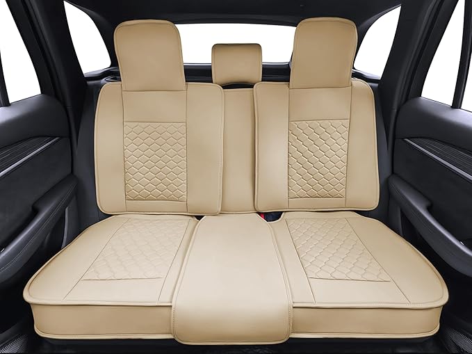 Elantrip Car Seat Cover Full Set Leather Car Seat Protector Universal fit for Most Cars SUVs and Trucks Water Proof Front and