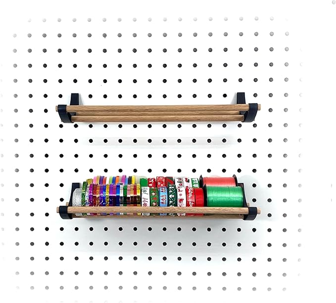 PEGGY Pegboard Accessory Hook and Dowel Organizer Storage for Tape, Steel Wire Spools, Ribbon, Crafts, Hobby, 12” kit (1PK Bl