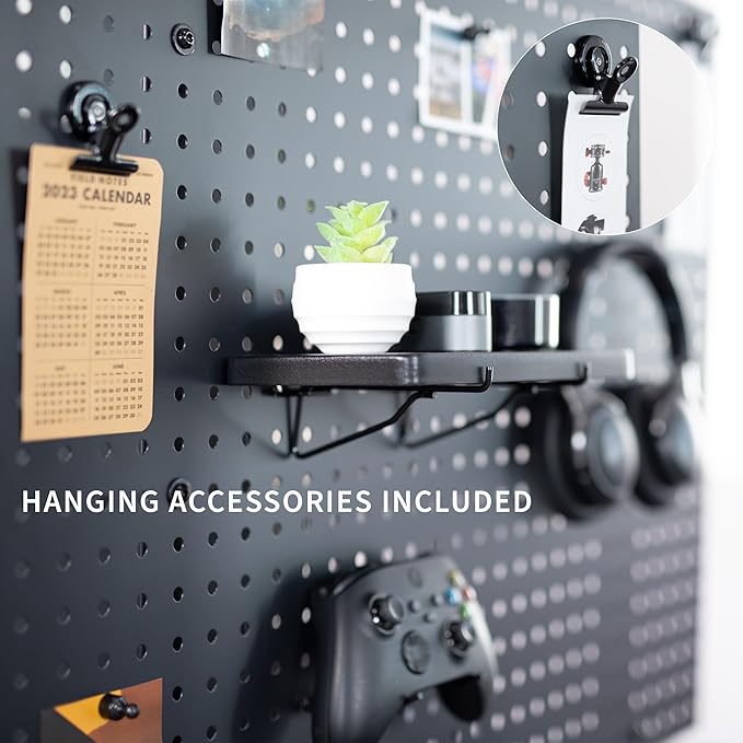 VIVO Steel Clamp-on Desk Pegboard, 30 x 24 inch Privacy Panel, Magnetic Peg Board, Office Accessory Organizer, Above or Below