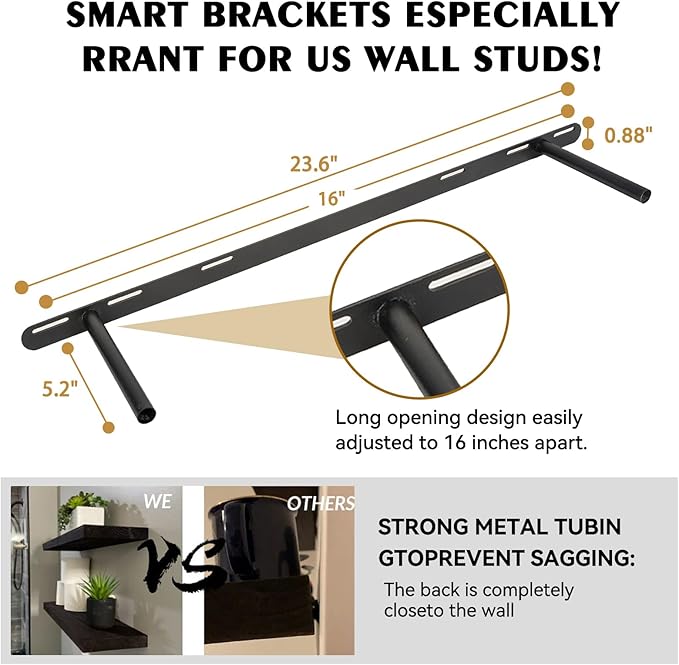 BGMG Wood Floating Shelves 36 inch Long,Wide Rustic Wooden Wall Shelves for Bathroom Living Room Bedroom Kitchen Farmhouse Se