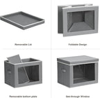 Homsorout Storage Bins with Lids, 3 Pack Large Storage Cubes with Window, Closet Bins with Lids & Handles, Fabric Box for Org