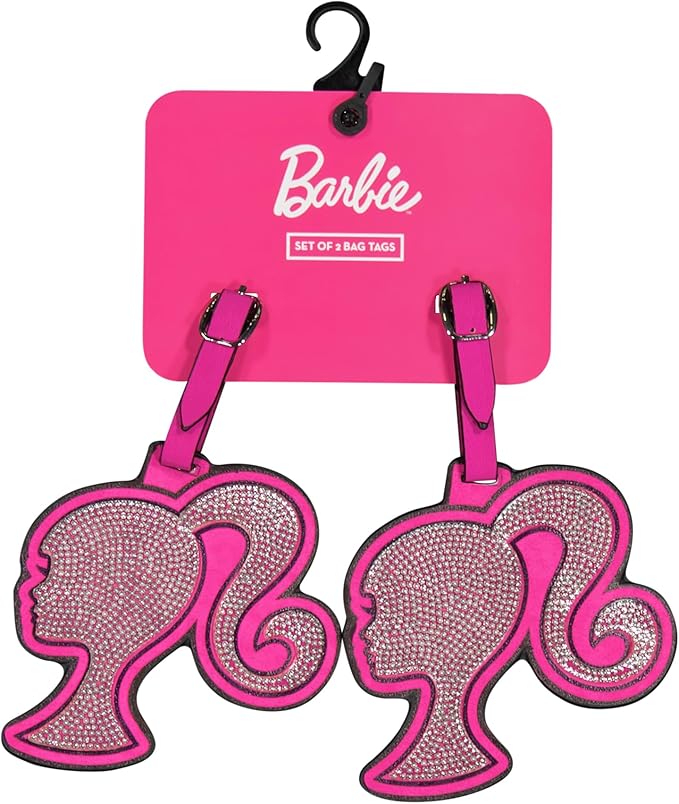 FUL Barbie 2-Piece Suitcase ID Tag Set with Adjustable Straps, Bling, Multi, One Size