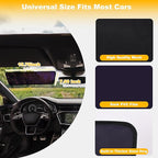 XCBYT Square Car Window Shades for Windshield & Side Windows, 2-Pack Static Cling Glare Blocker, Removable Tint, Long Size for Wider Coverage, Semi-Transparent with Strong Hold (15.75" x 7.09")