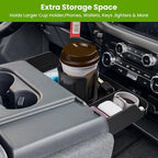 Kaishengyuan Front Center Seat Headrest Organizer Compatible with 2011-2025 2026 Ford F150 F250 F350 F450 F550 F650 Accessories, Compartment Tray Container Storage Box with Cup Holder(Jump Seat Only)