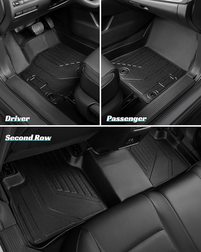 Floor Mats Full Set for Nissan Rogue 2021-2025 2026 Accessories, All Weather Floor Mats Cargo Liner for Back of SUV, Rubber Mats for Car Floor, Custom Fit Mat Heavy Duty Trunk Liner Black