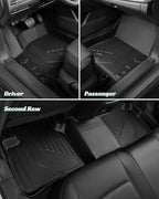 Floor Mats Full Set for Nissan Rogue 2021-2025 2026 Accessories, All Weather Floor Mats Cargo Liner for Back of SUV, Rubber Mats for Car Floor, Custom Fit Mat Heavy Duty Trunk Liner Black