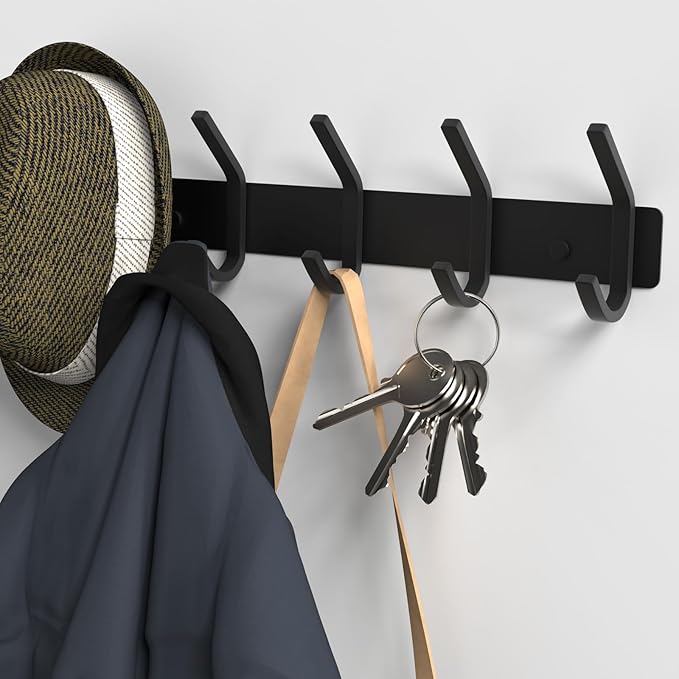 VAEHOLD Wall Hooks, Heavy Duty Aluminum Towel Hooks for Hanging Coat, Hat, Key, Clothes, Closet Hook Wall Mount for Kitchen, 