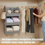 2 Pack,Extra Large Hanging Closet Organizer, Disassemblable Clothes Hanging Shelves,Collapsible Fabric Closet Storage System 