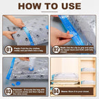 25 Pack Vacuum Storage Bags for Clothing Travel Vacuum Seal Bags With Wireless Pump IP67 Waterproof Reusable Vacuum Compressi