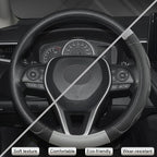 West Llama 3D Texture Steering Wheel Cover for Toyota, Anti-Slip Design, Premium Leather, Custom Fit for 14.5-15 inch, Stylis