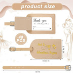 Sweetude 48 Sets Leather Luggage Tag Bulk and So The Adventure Begins Luggage Tags with Name Card for Wedding Bridal Shower B