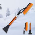 27'' Aluminum Brush and Ice Scraper, 2 in 1 Detachable Winter Car Snow Brush with Ergonomic Foam Grip for Car Accessories, Ice Scrapers for Car Windshield, Snow Removal Tool for Cars,SUVs,Trucks