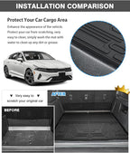 Powerty Floor Mats & Cargo Liner for 2021-2024 2025 2026 Kia K5 (Only Fit FWD Model) Accessories Floor Mats 2 Row Liner Set All Weather TPE 3D Floor Liners&Rear Cargo Mat