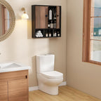 Bathroom Wall Cabinet,Wooden Medicine Cabinet with Fluted Doors Over The Toilet Storage Cabinet with Adjustable Shelf for Bat