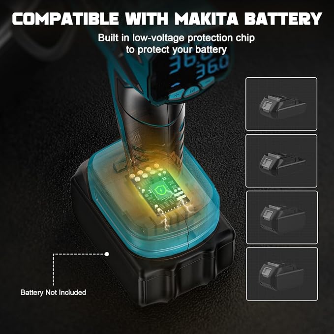 Tire Inflator Air Compressor Compatible with Makita 18V Battery, LIVOWALNY 160PSI Cordless Portable Electric Air Pump with Digital Pressure Gauge for Car Motorcycles Bike Sport Ball Auto(no battery)