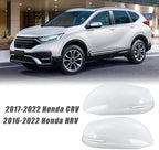 Left and Right Side Mirror Cap Covers With Trun Signal Compatible With 2017-2022 Honda CR-V CRV,2016-2022 Honda HRV HR-V Side Outer Rearview Wing Mirror Cap White Replace#76201-T1W-A01(2PC)