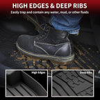 LASFIT Floor Mats Fit for Lincoln Nautilus 2019-2023/ for Lincoln MKX 2018 2017 2016 All Weather Floor Mats Custom Fit Floor Liner TPE Car Mats,1st and 2nd Row,Black