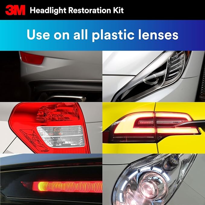 3M Ultra Headlight Restoration Kit 39195, 2 Pack (2 Kits), Removes Cloudy Yellowed Haze, 500/800/3000 Grit Sanding Discs + Clear Coat, For Plastic Lenses