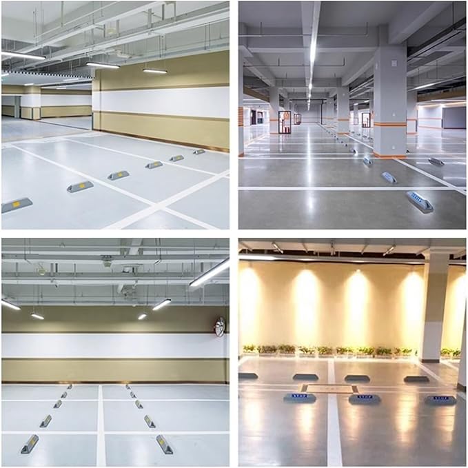 Cast Aluminum Parking Stopper for Garage, 2-Piece Garage Parking Aid, Garage Parking Stops with Reflective Signs, for Driveway, Garage(Yellow)