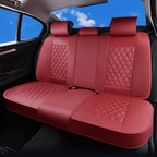Huidasource Rear Car Seat Cover, Nappa Leather Rear Seat Cover Velcro Adjustable, Compatible with Armrests, Seat Belts, Child