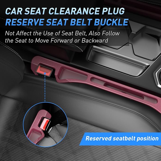 Car Seat Gap Filler 2Pack, Inserts Between Seats Console with Organizer Storage Upgraded Phone Holder Side Seat Gap Fillers Cars Front Seats Fill Plug Car Essentials for Vehicle SUV Truck (Wine Red) | Organizer Storage, Cars Front Seats, Fill Plug, Car...