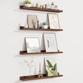 Fun Memories Picture Ledge Shelf for Wall, Floating Shelves Set of 4, 24 Inch Long Nursery Book Shelves for Toys Storage, Kid