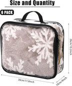 Fasmov 6 Pack Large Clear Travel Packing Cube, See-Through PVC Organizer, Vinyl Zippered Storage Bags Multipurpose Pouch with