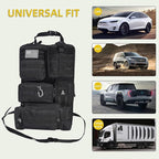 Tactical Car Seat Back Organizer,Tactical Molle Seat Back Organizer with 6 Detachable Molle Pouch,Universal Fits for Car Truck Jeep Vehicle Black