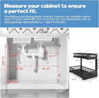 1 Pack 20.47IN Depth Under Sink Storage Organizer, Large 2-Tier Elegant Mesh Pull Out Shelf for Kitchen and Bathroom Cabinet 