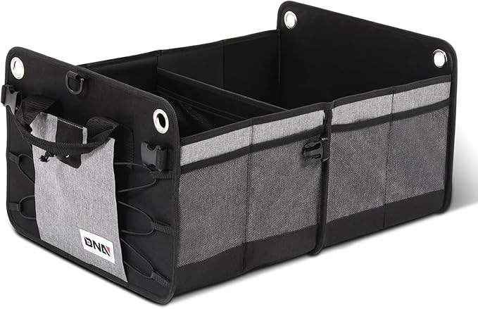 DNA Motoring Trunk Organizer for Car, 70L Large Capacity Foldable Trunk Organizer, Multi Compartment Car Trunk Organizer