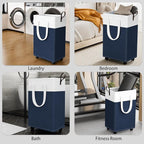 HomeHacks 75L Rolling Laundry Basket with Wheels, Collapsible & Waterproof Laundry Hamper, Mobile Clothes Hamper, Storage Lau