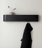 Kazai. Wall-Mounted Coat Rack 'Toke' - Modern Design Coat Rack with Hidden Wall Hooks - Solid Wood Veneer Panel Coat Hanger -