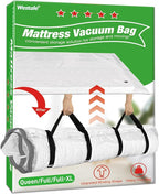 Mattress Vacuum Bag Queen/Full/Full-XL Space Saver Mattress Vacuum Seal Bag with Straps for Moving Double Zip Seal Reusable M