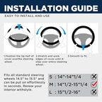 Road Comforts Car Steering Wheel Cover - Microfiber Leather Steering Wheel Wrap Sports 14.5-15 Inch Steering Wheel Cover Non-