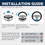 PIC AUTO Steering Wheel Cover, Sparkly Crystal Bling Glitter with Black Leather, Universal Fit 14.5"-15.5" Car Steering Wheel