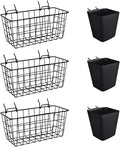 Pegboard Basket Organizers, Peg Board Large Baskets Hooks Bins Cups Tool Organizer 6 Pack Set, Wall Storage Display Hanging A