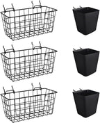 Pegboard Basket Organizers, Peg Board Large Baskets Hooks Bins Cups Tool Organizer 6 Pack Set, Wall Storage Display Hanging A