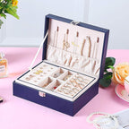 Voova Jewelry Box Organizer for Women Girls, 2 Layer Large Men Jewelry Storage Case,PU Leather Display Jewellery Holder with 
