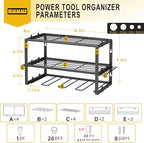 Spacecare Power Tool Organizer- Power Drill Tool Holder- Heavy Duty Tool Shelf & 2 Pack 3 Layers Tool Rack Cordless Drill Hol