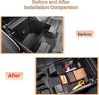 TACORBO Center Console Full Organizer Tray Compatible with Refreshed 2022-2024 2025 2026 Silverado/Sierra 1500,2024-2026 Chevy Silverado/GMC Sierra 2500HD 3500HD,Front Bucket Seats Only