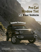 AUTOTEK Window Tint Strip for Windshield of 2018-2025 Jeep Wrangler 2-Door & 4-Door JL, 2-Ply Easy Install Sun Strip, Anti-Glare and UV Rejection Window Tint Films Stickers for Wrangler Unlimited
