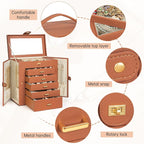 AKOZLIN Huge Jewelry Box Organizer Functional Large Leather Jewelry Storage Case for Women Girls Ring Necklace Earring Bracel