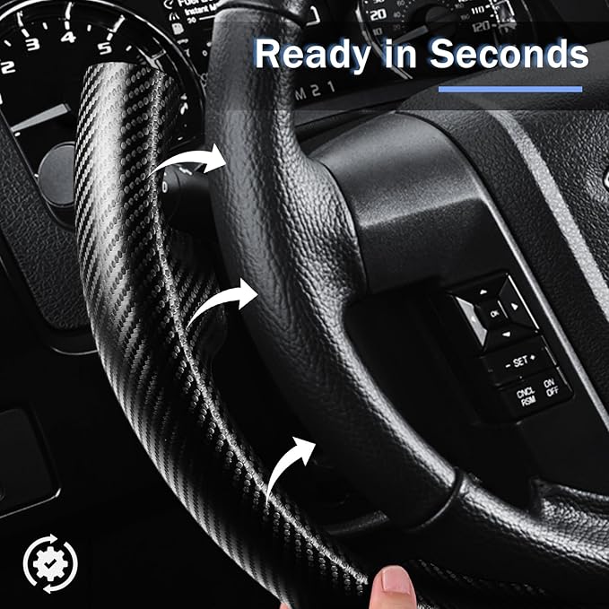 Steering Wheel Cover for Ford F150 2009-2014/ Ford Expedition 2015-2017, Car Steering Wheel Cover Protector Accessories for Ford (Matte Black)