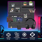 SHGJ&SOFT Peg Board Wall Organizer Panels, 22pcs - Includes 4 Black Pegboards & Accessories, Plastic Pegboard for Home，Office