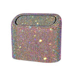 Sparkly Car Trash Car,Hanging Garbage Can with Lid Bling Rhinestone Trash Bin,Litter Container for Vehicle,Office,Home (Ab)