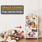 SpaceAid Stuffed Animal Storage Organizer, Wood Animals Zoo Toy Plushies Storage Holder, Large Capacity Plush Toy Cage for Pl