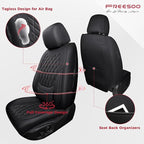 FREESOO Black Car Seat Covers Full Set - Faux Nappa Leather Seat Covers for Cars, Ultra Breathable Waterproof Front Seats Pro